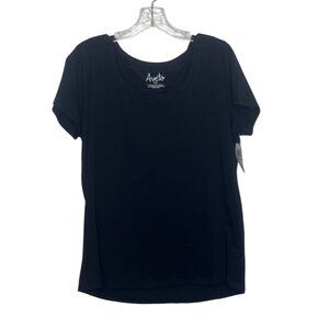 Aveto Short Sleeve Top Tshirt Womens 1X Black New Macys